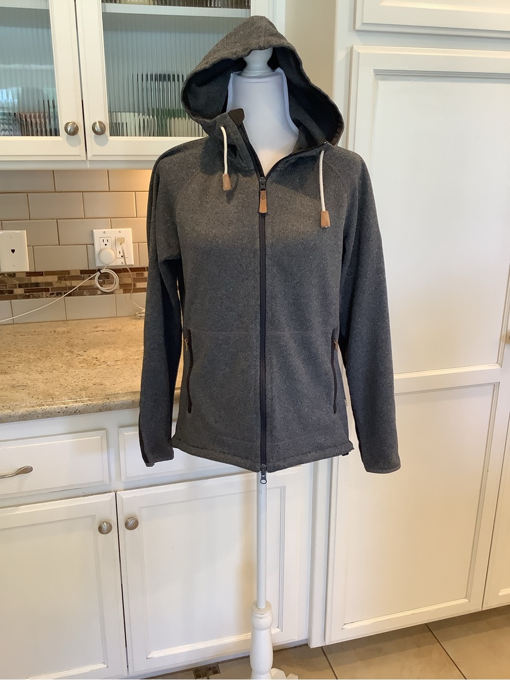 Fjallraven Charcoal Hooded Zip Hoodie ‘Ovik’ Jacket Women’s Medium